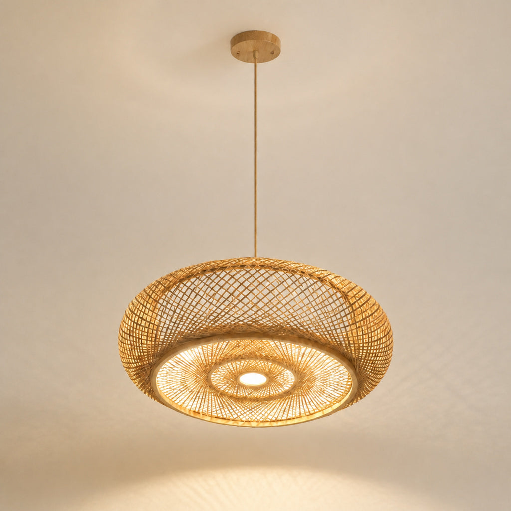 Suspension bambou tissée, autre cadrage