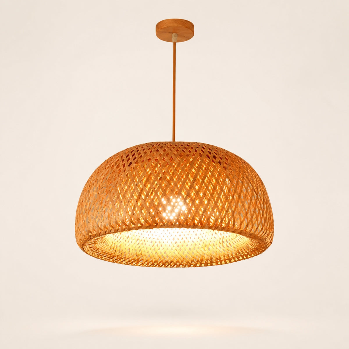 Suspension bambou tissée