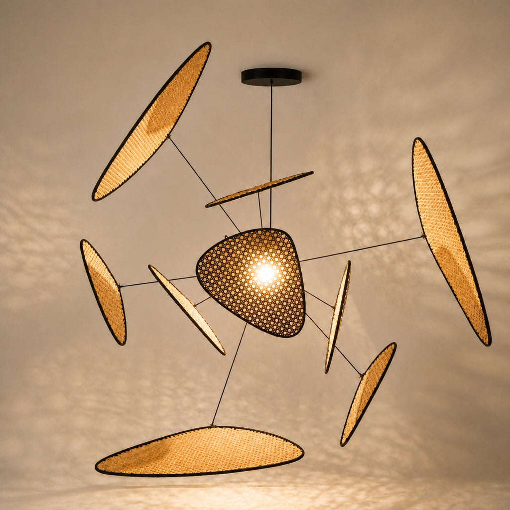 Suspension bambou tissée, vue complémentaire