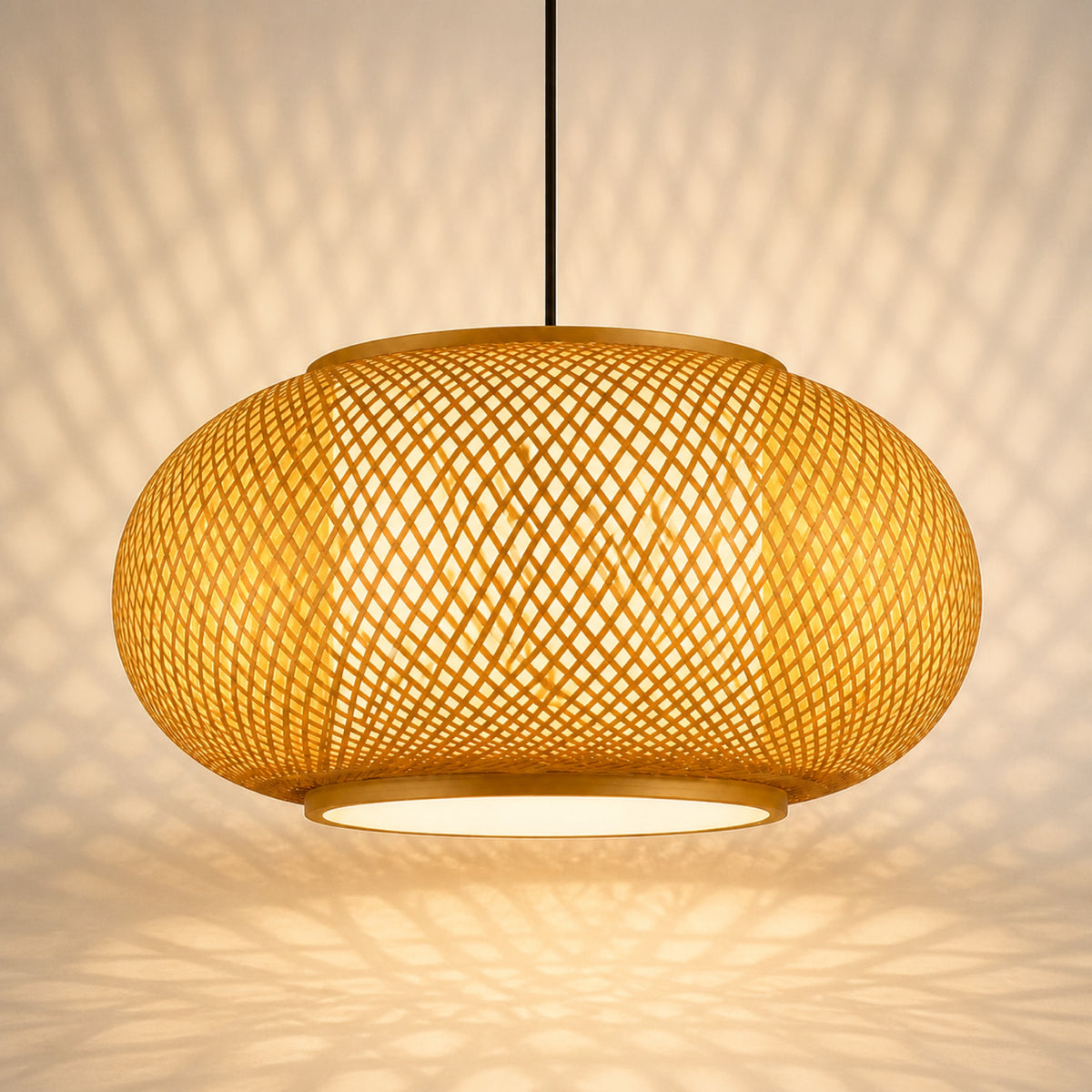 Suspension bambou tissée, vue complémentaire