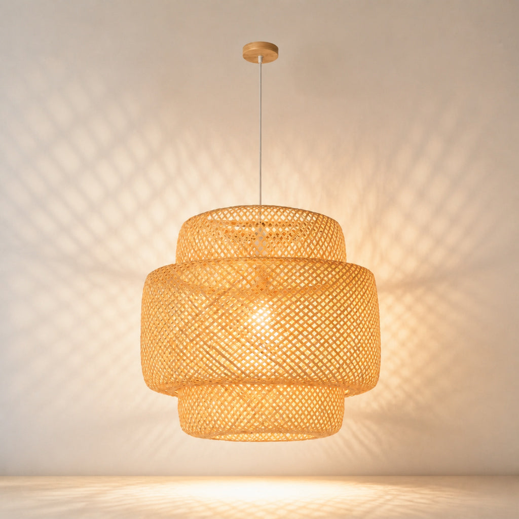 Suspension bambou tissée, vue complémentaire