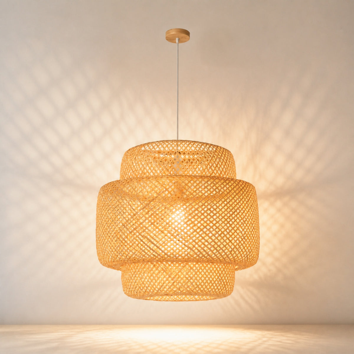 Suspension bambou tissée, vue complémentaire