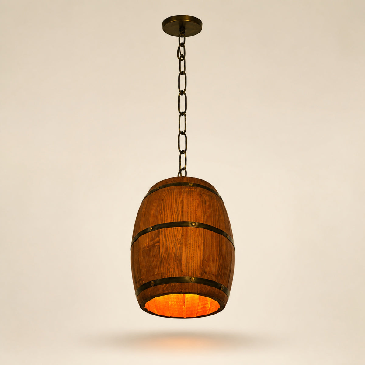 Suspension tonneau en bois