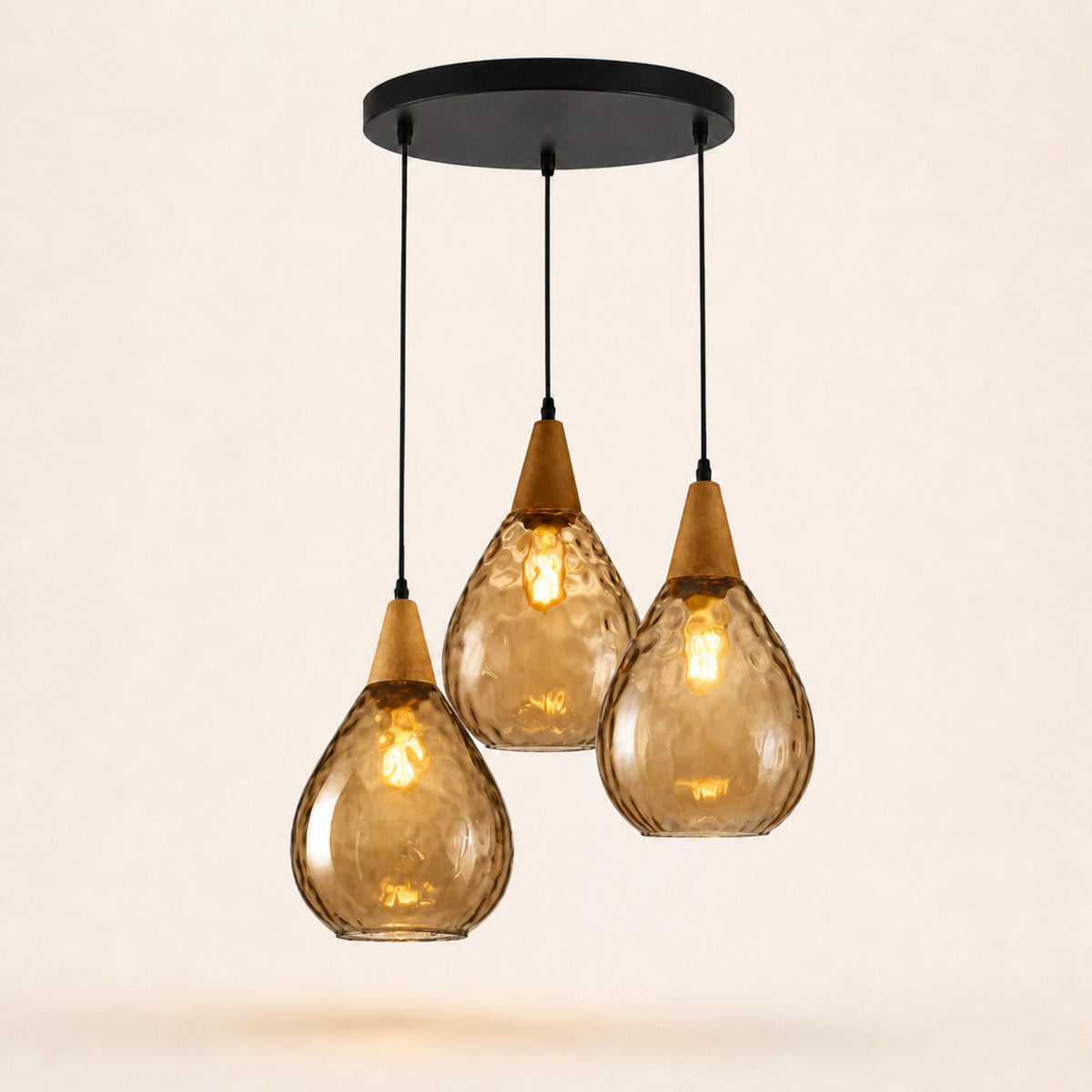 Suspension 3 gouttes de verre, ambre