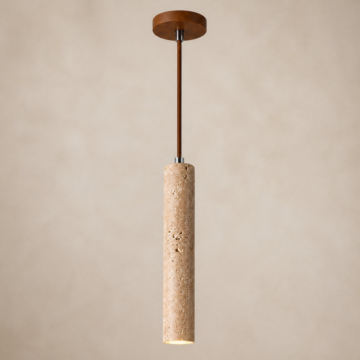 Suspension tube vertical effet travertin, autre vue