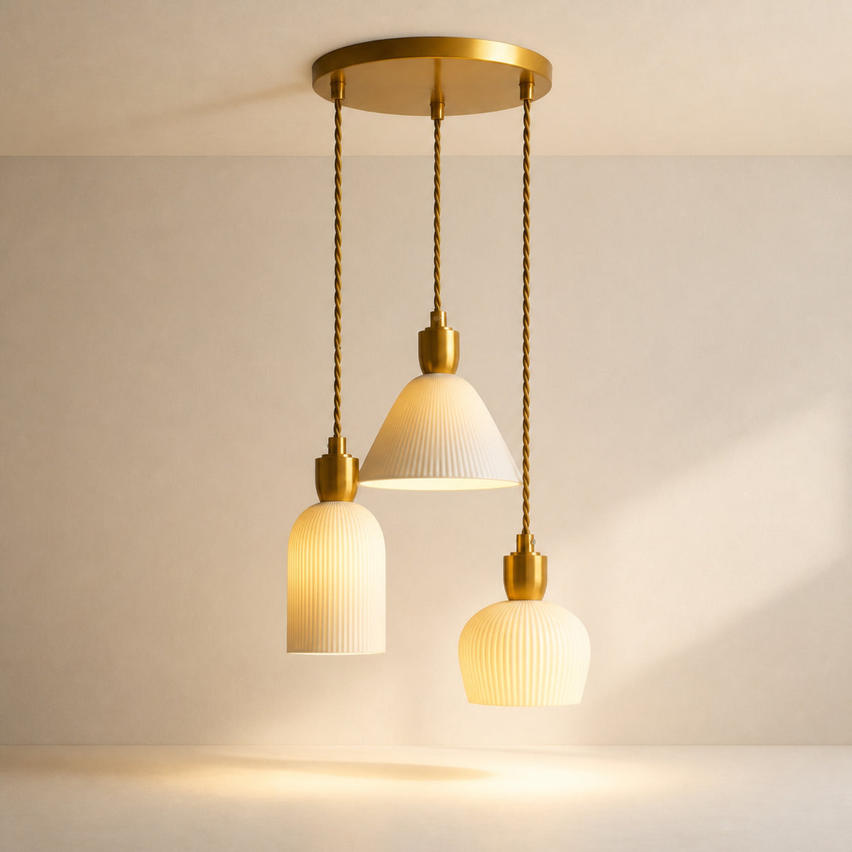 Suspension 3 lumières, vue complémentaire