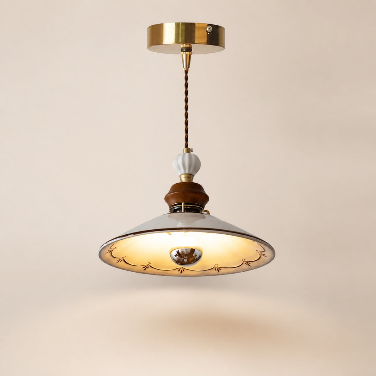 Suspension coupelle en céramique à motifs
