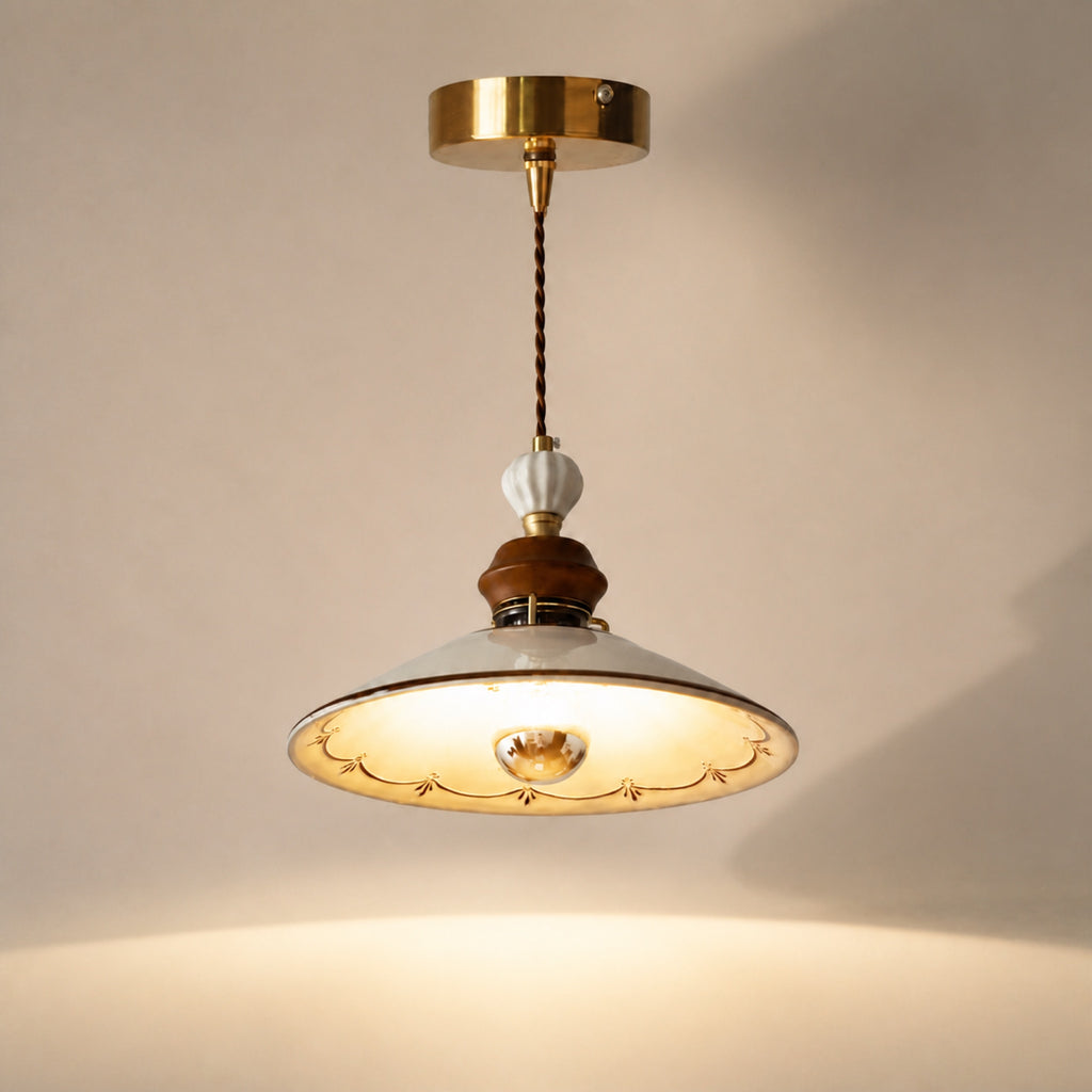 Suspension coupelle en céramique à motifs, autre cadrage