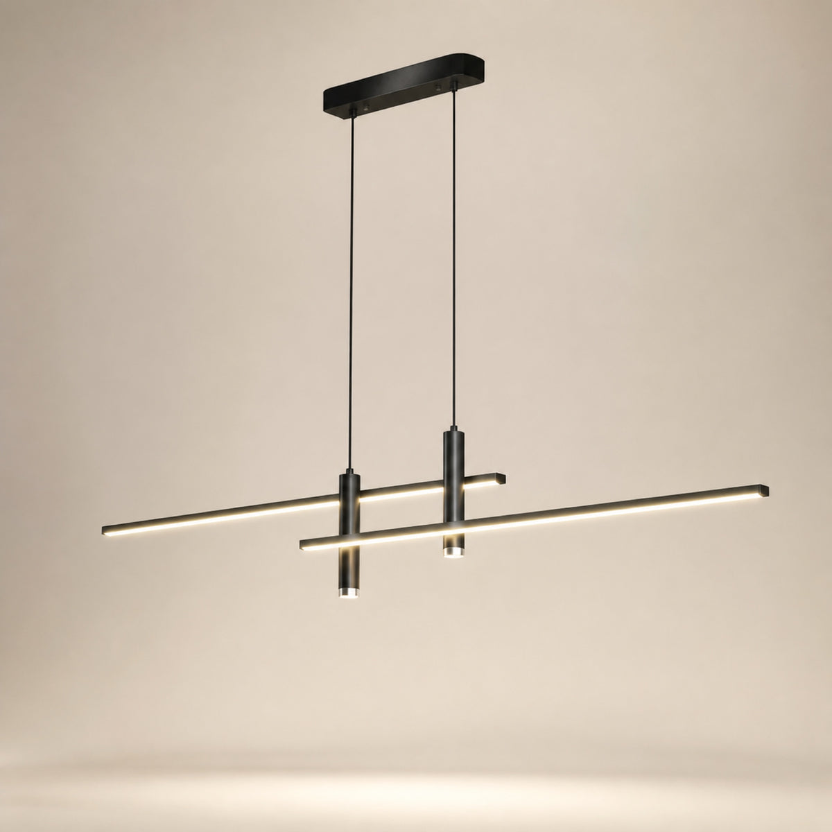Suspension deux barres LED croisées