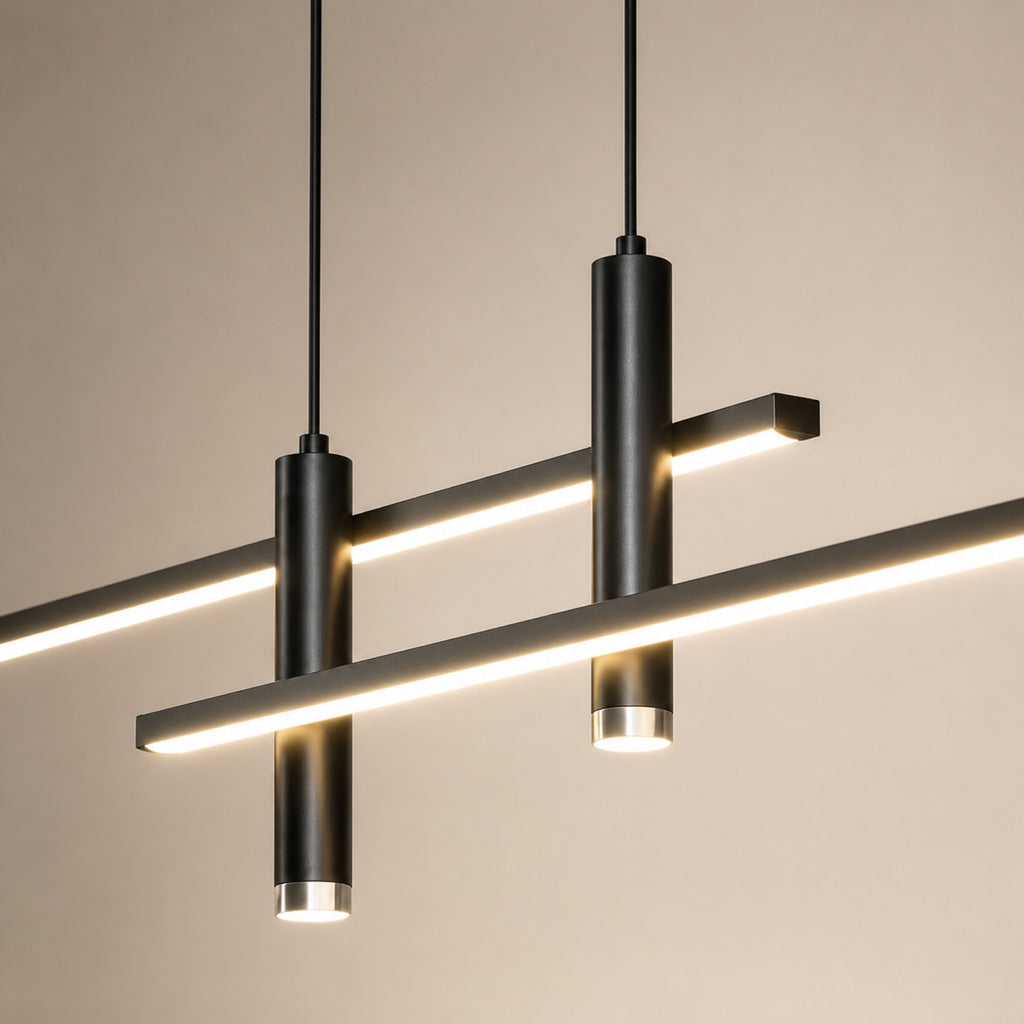 Suspension deux barres LED croisées, autre vue