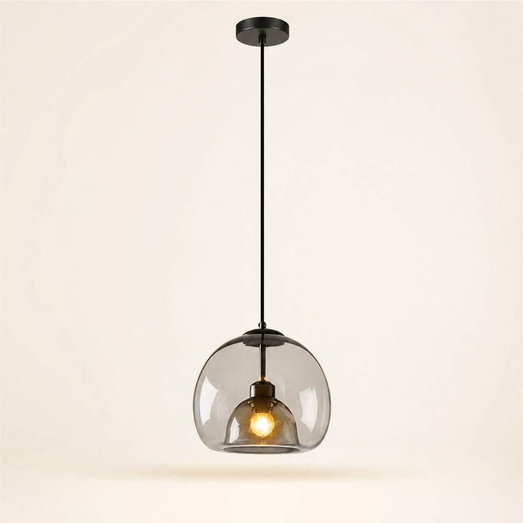 Suspension globe en verre double paroi