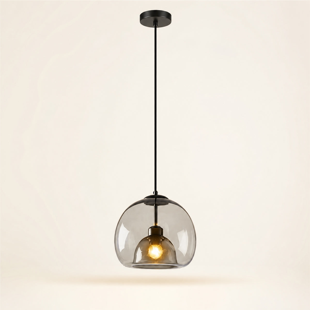 Suspension globe en verre double paroi