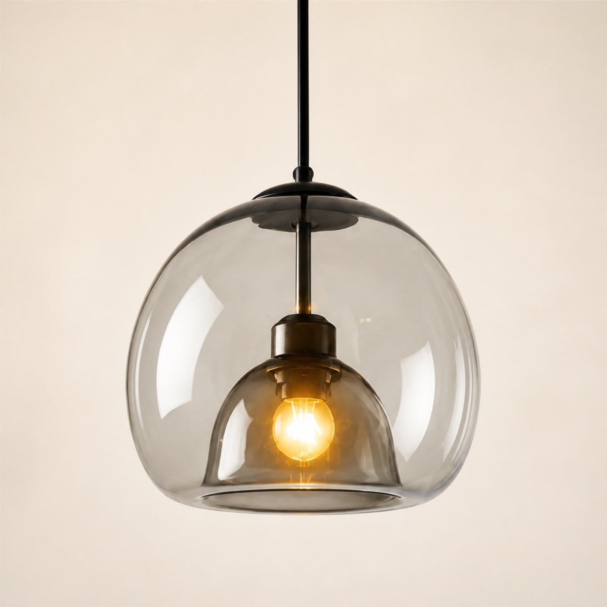 Suspension globe en verre double paroi, autre vue