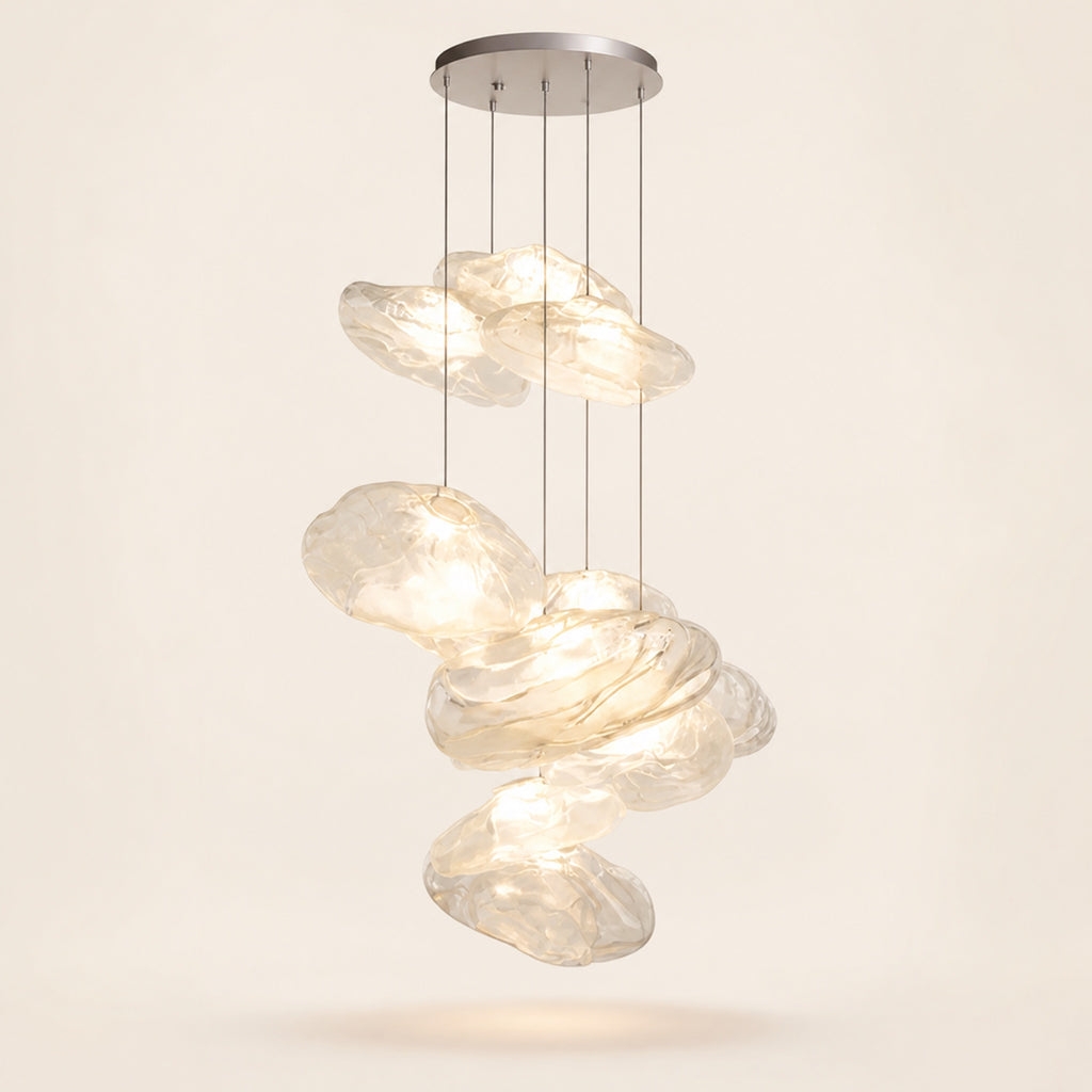 Suspension nuages en verre soufflé