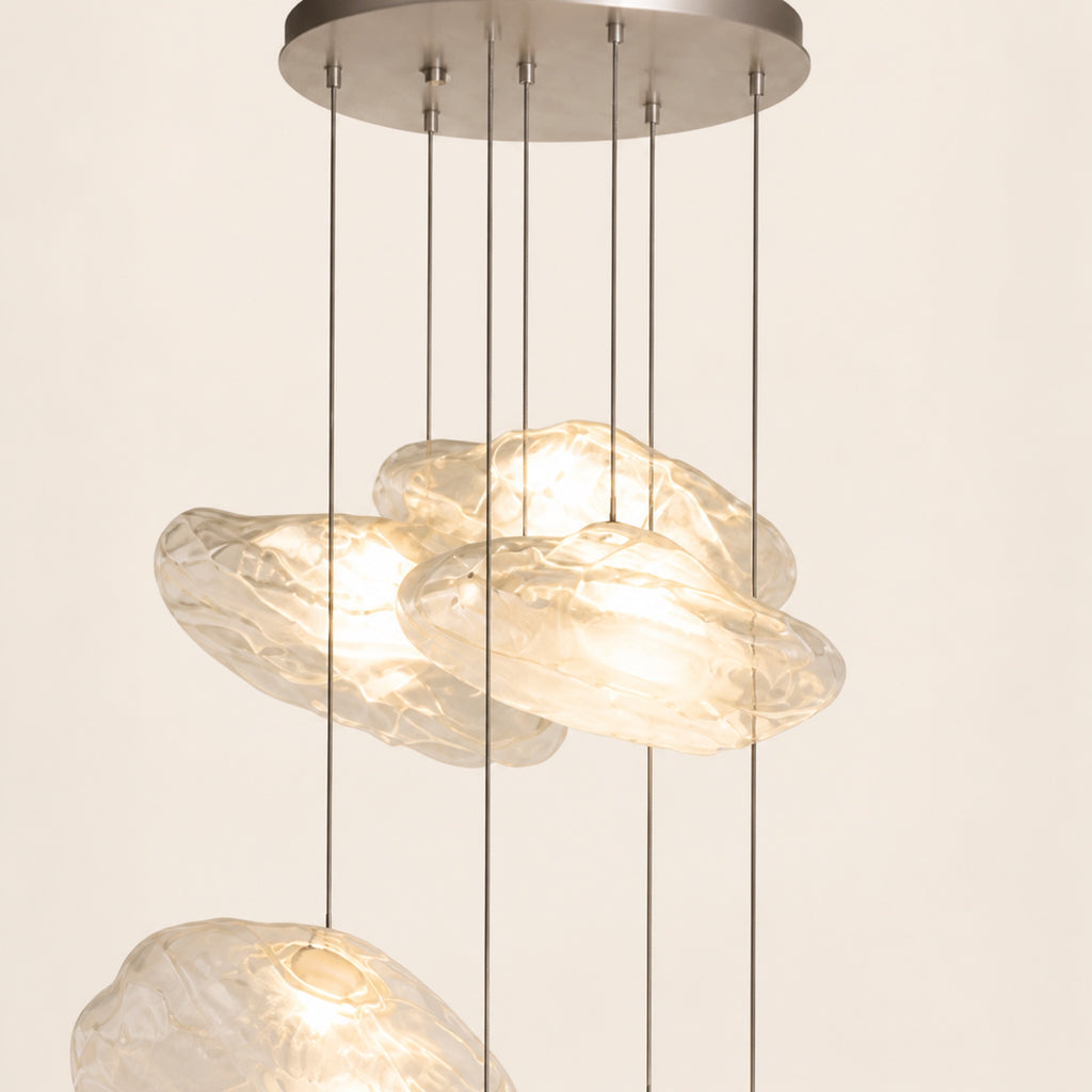 Suspension nuages en verre soufflé, autre vue